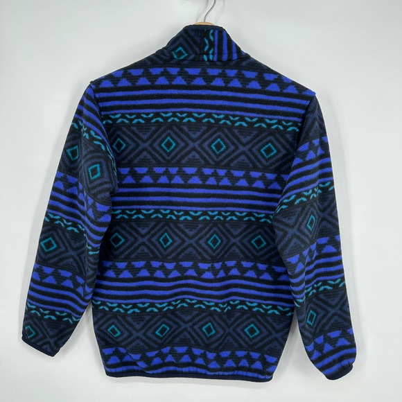 Patagonia Men’s Synchilla Snap T Fleece Pullover Jacket Tribal Aztec Blue/Green - Picture 7 of 8